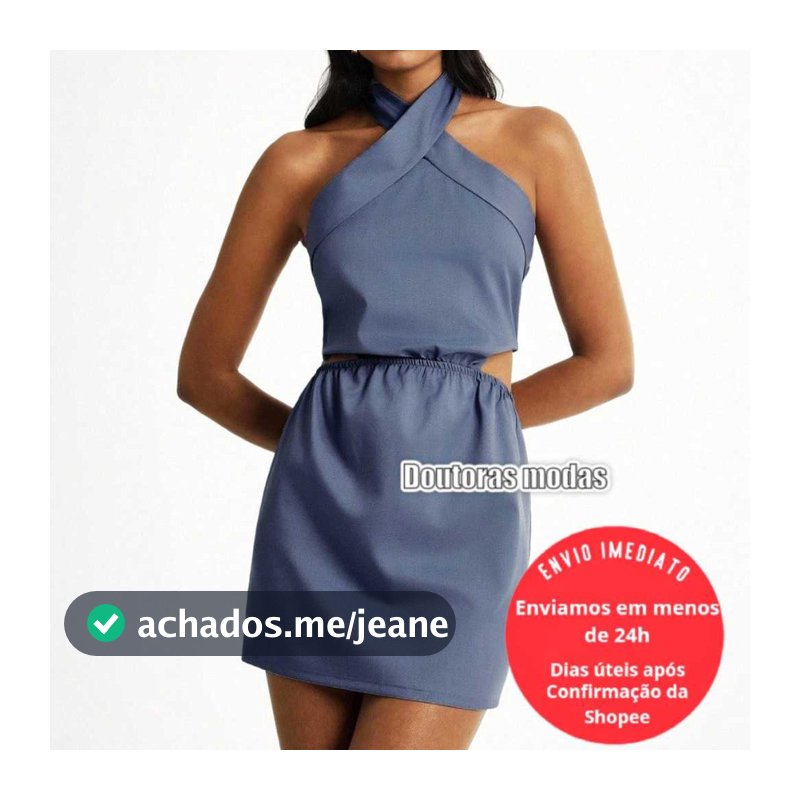 Doutoras Modas Vestido Luis Twill Com Decote Halter Neck E Costas Abertas 89600