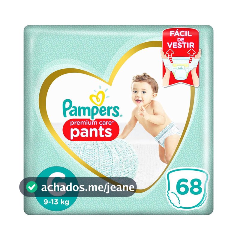 Fralda Pampers Pants Premium Care Jumbo G 68 Unidades