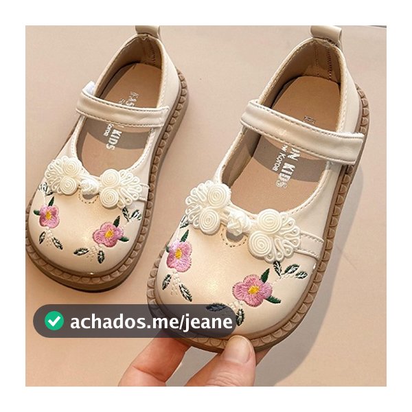 Sapato Infantil Menina Novo Estilo Retro Bordado Princesa Sapatos/Sapatos de Dança Macios e Confortáveis