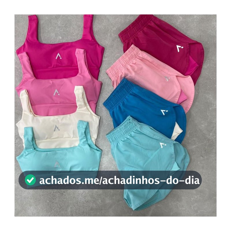 Conjunto Short Duplo Tactel Poliamida Fitness Academia Treino