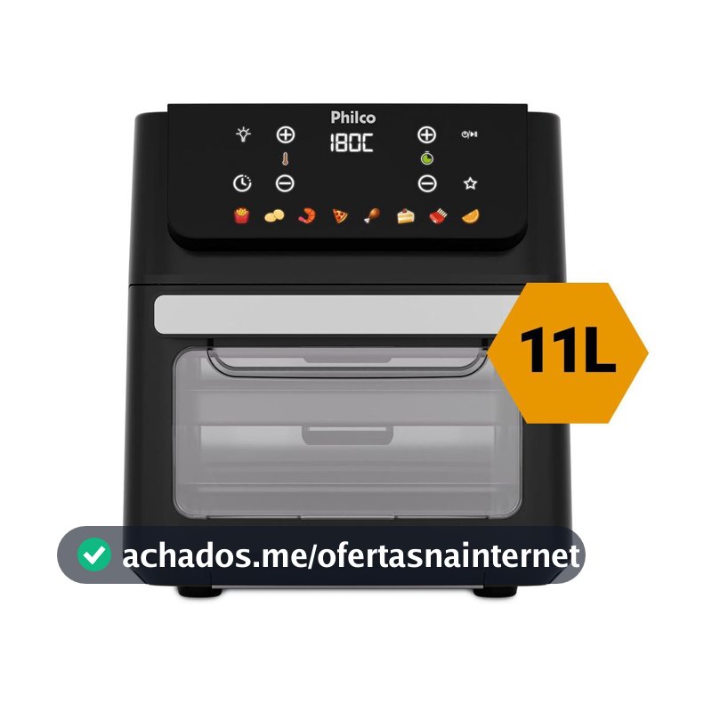 Air Fryer Oven Philco 11L 8 Funções Visor 1800W PAF11B