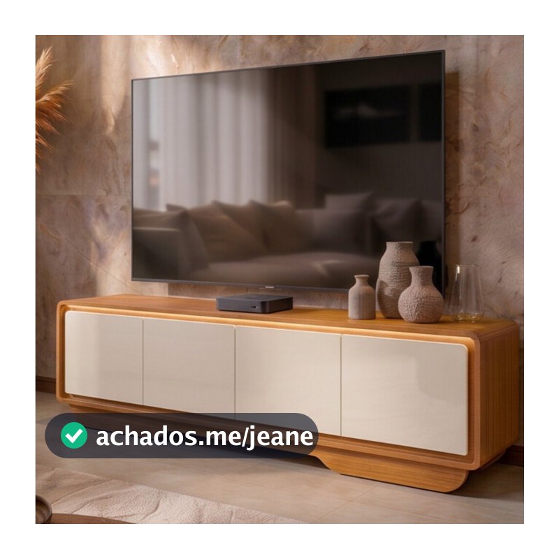 Rack Arcus Para Tv até 75 Polegadas Organico Cantos Arredondado Com Led 180 cm