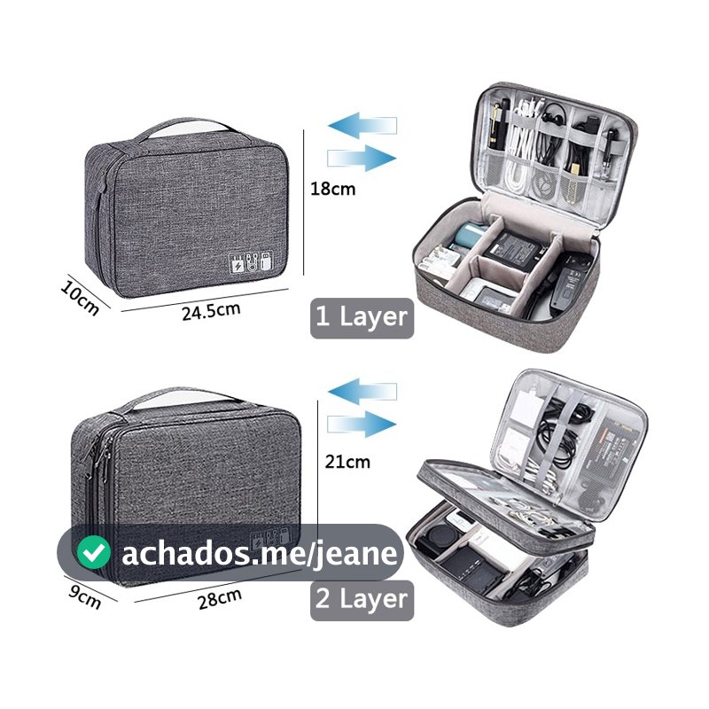 Bolsa De Armazenamento De Cabo De Dados Digital Multifuncional Viagem Necessário Anjgg