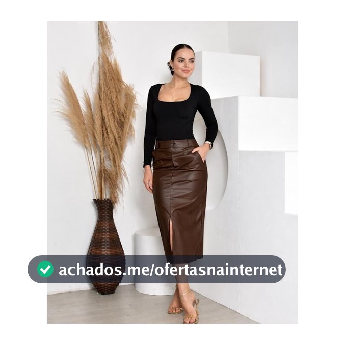 Saia Em Couro Midi Lapis, Fake Tendencia Femenina  Moda Evangelica 2026