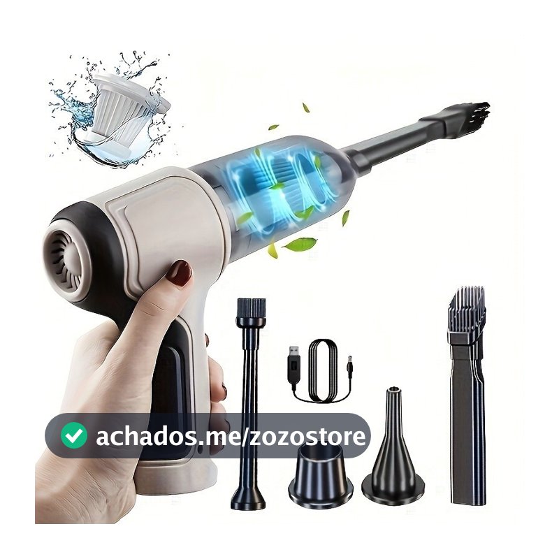 Aspirador Sem Fio 3 Em 1 Para Carro Bivolt 9000Pa Mini De Pó Casa E De Uso Duplo