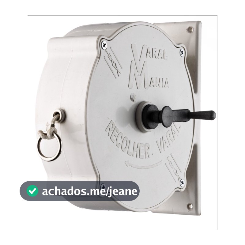 Varal Mania 30/15mts corda Recolhível Parede Apartamento Casa Branco Preto com Trava Prendedor Roupa