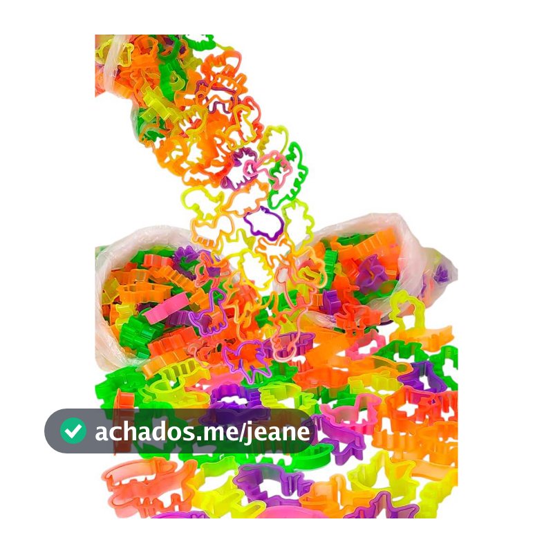 Kit 100 Cortador Forminha Neon para Massinha Modelar Molde Dino Safari Festa Lembrancinha Prenda