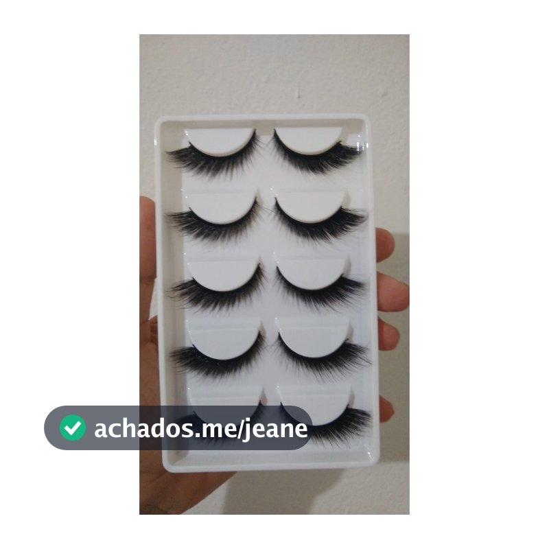 Cartela com 5 Pares de Cílios Postiços Volumosos 3D N01 Estilo mega fox