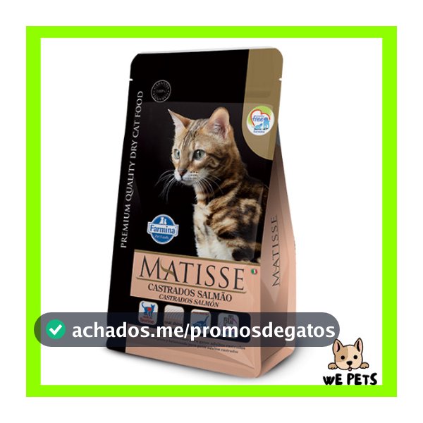 Ração 7,5kg Farmina Matisse para Gatos Castrados Sabor Salmão