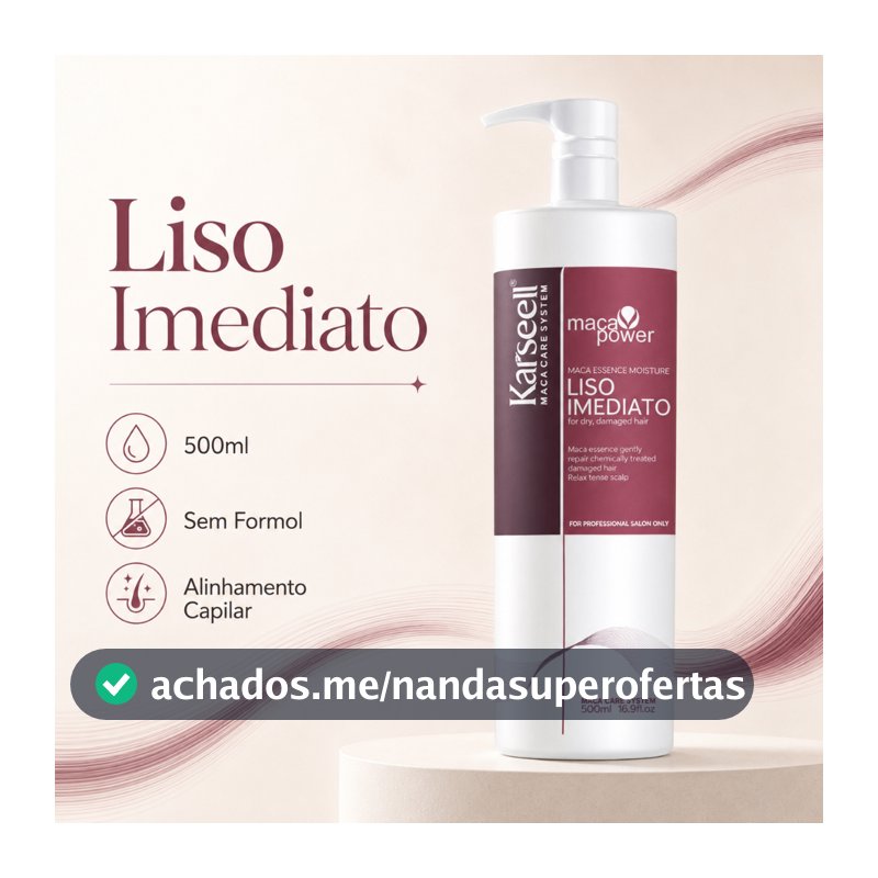 Liso Imediato - Brilho tridimensional 500g Lisoterapia Cabelos Hidratados e Sedosos