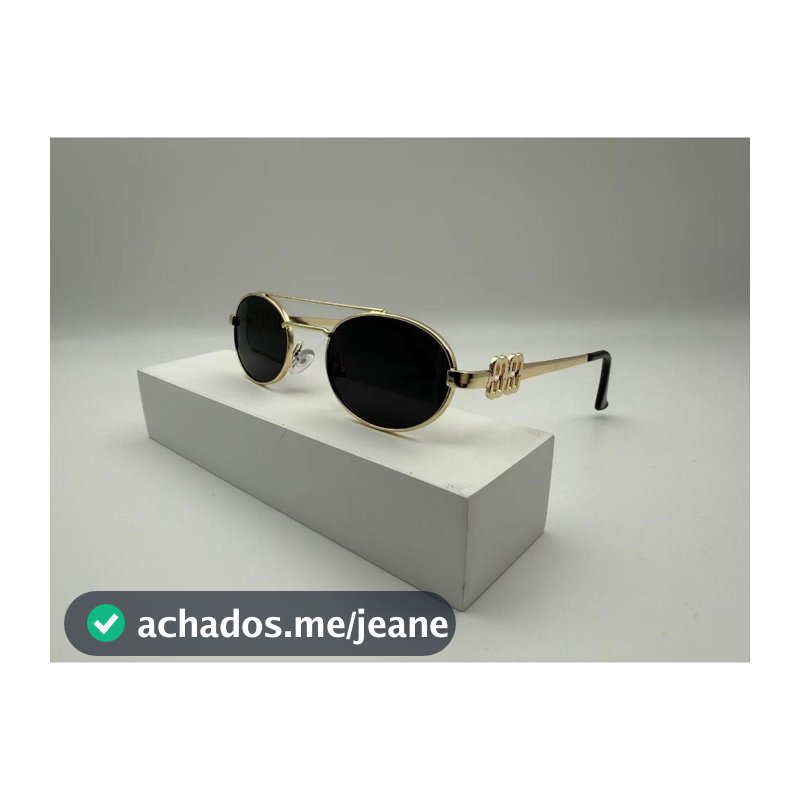 Óculos de sol femininos com armação oval de metal