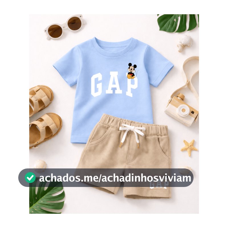 Conjunto infantil para meninos  -Estiloso de verão - camiseta manga curta e bermuda de moletom  básico casual