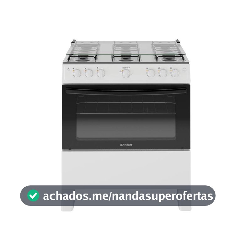 Fogão Itatiaia Star New Piso 6 Bocas Branco Mesa de Inox Bivolt 3700000473