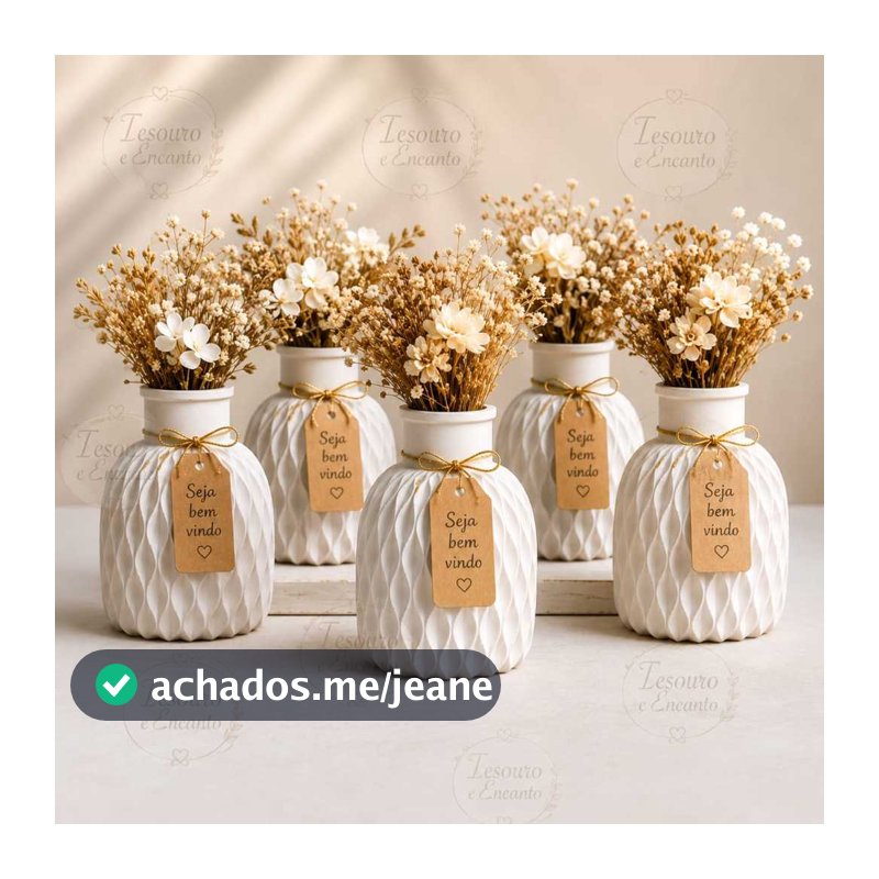 kit 5 vasos de gesso texturizado casamento aniversário batizado decoração