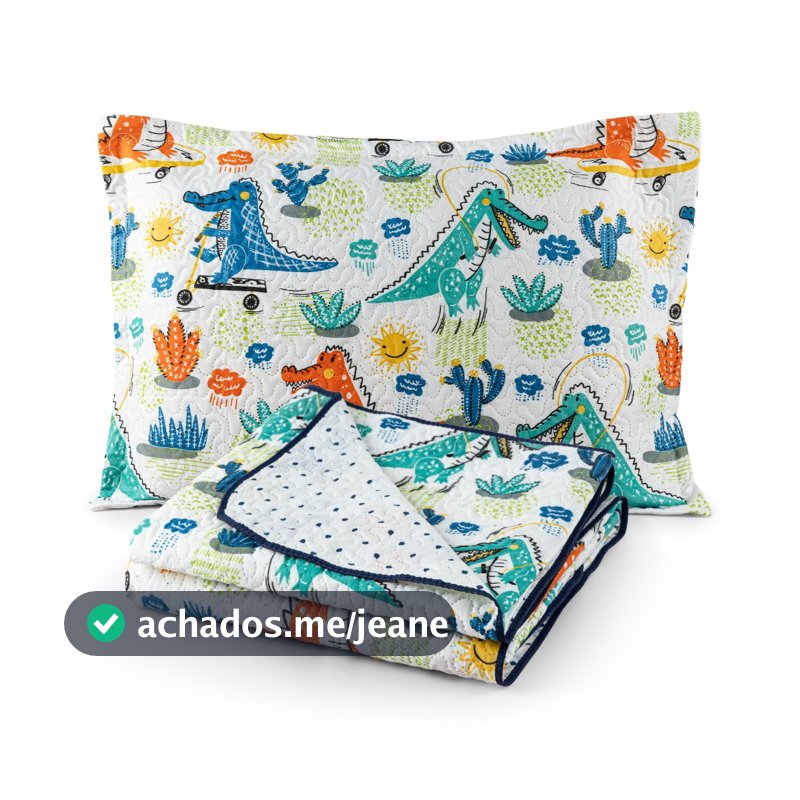 Kit Cobre Leito de Solteiro 2 Peças Dupla Face Infantil 170 Fios Bouti Estampado