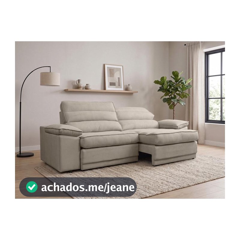 Sofá Niko 2,30m Com Molas Retrátil Reclinável  Velosuede - NETSOFAS
