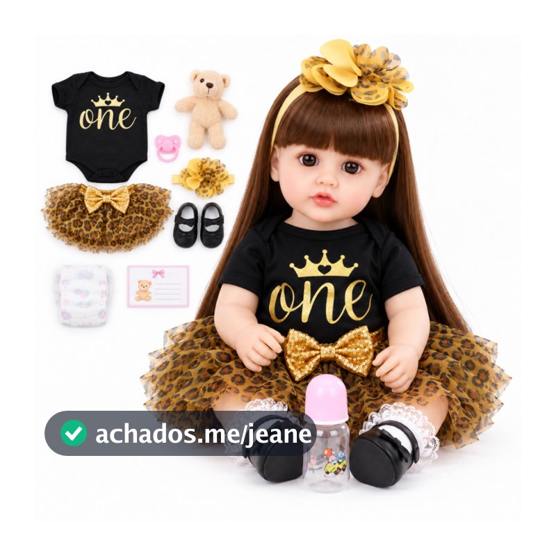 Boneca Bebê Reborn Menina Realista 55cm 100% Silicone Corpo Inteiro Pode Dar Banho Cabelo Longo com Acessórios