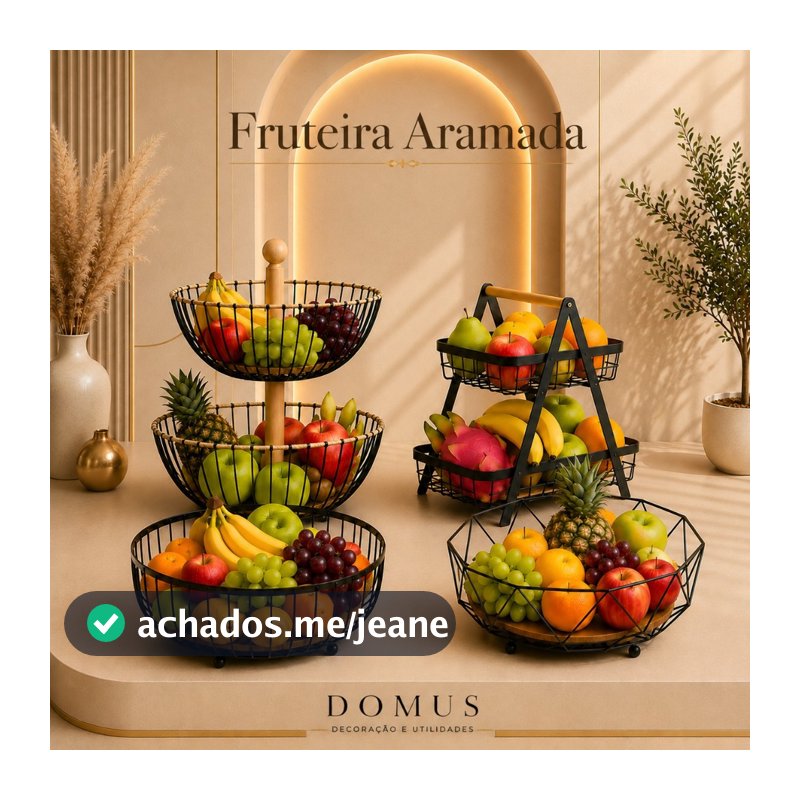 Fruteira de Mesa ou Cesto Multiuso Cesta de metal portátil Organizador para Casa Cozinha Escritório