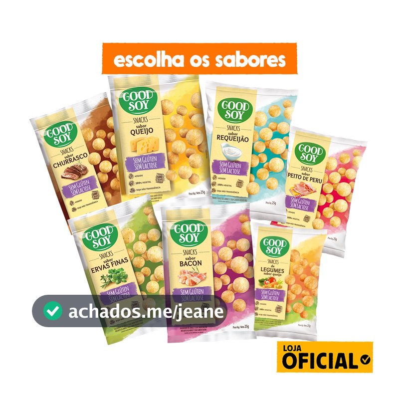 Kit 10 Salgadinhos Goodsoy Sem Glúten e Sem Leite | Escolha seus 2 sabores favoritos