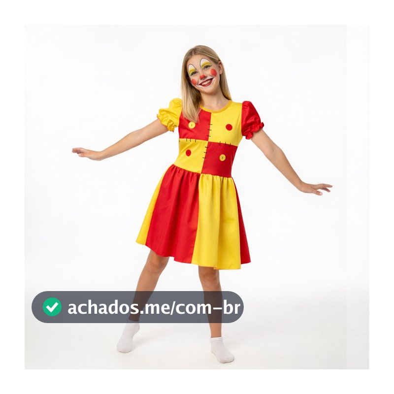 Vestido Emília Adulto com Short – Fantasia para Festas e Eventos