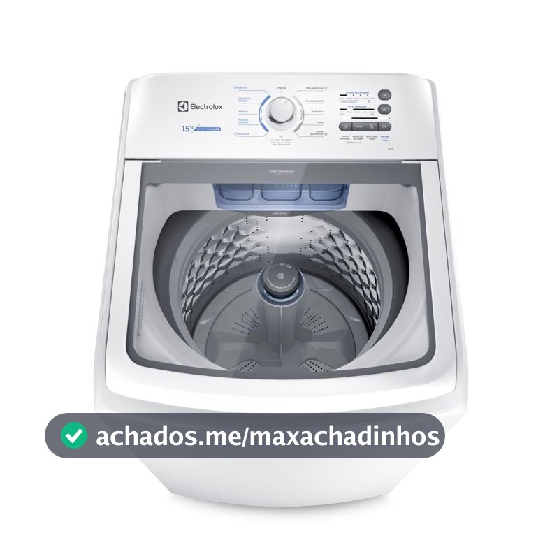 Máquina de Lavar Electrolux 15kg Branca Essential Care com Cesto Inox e Jet&Clean (LED15)