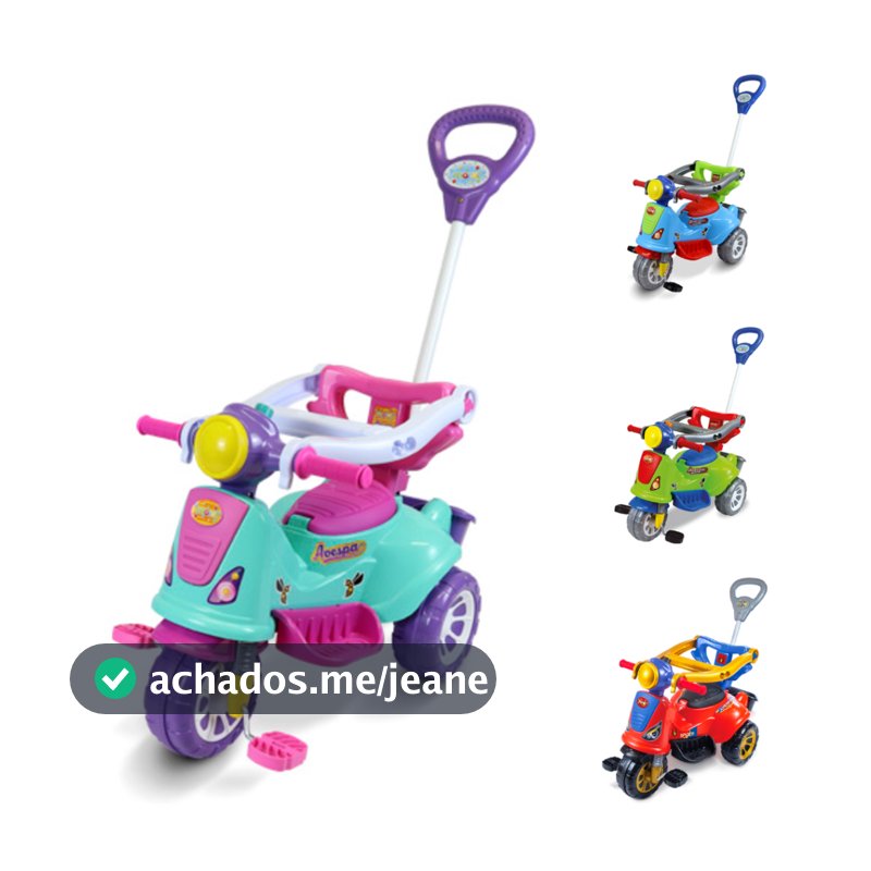 Triciclo Infantil Maral Avespa 2 em 1 Passeio e Pedal - CORES