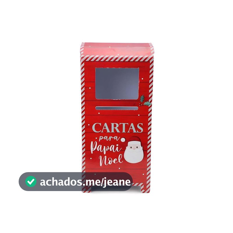 Caixa de Correio para Papai Noel Decoração Natalina Grande 50 cm