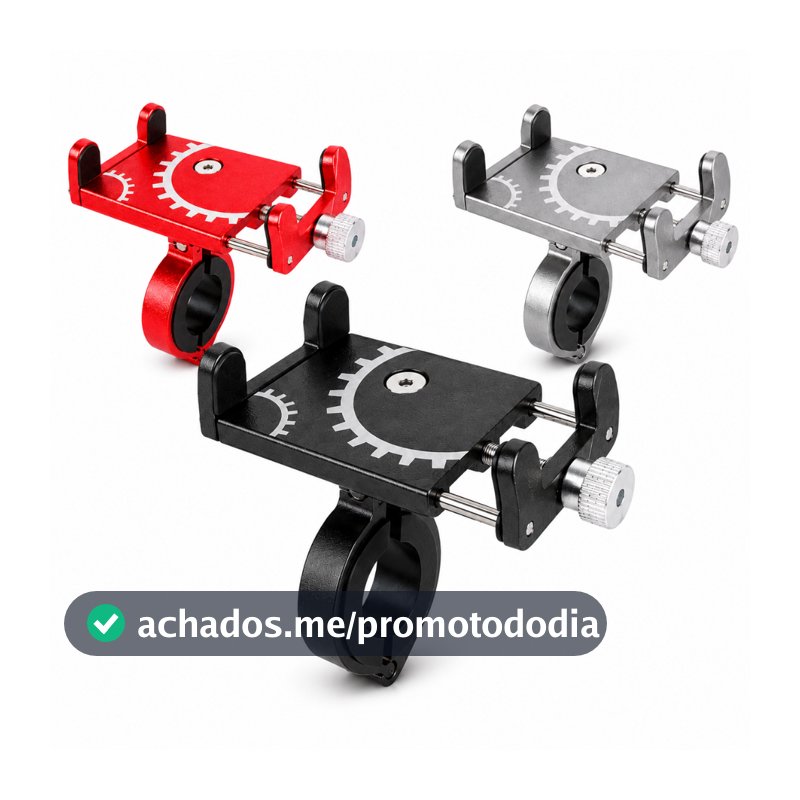 Suporte de Celular para Bicicleta Moto Alumínio Ajustável 360° 4,7 a 7 Polegadas