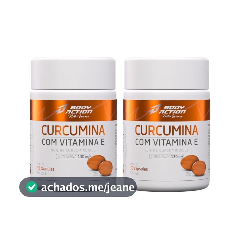 Kit 2x Cúrcuma Com Vitamina E - 30 Caps - 2 Meses Bodyaction