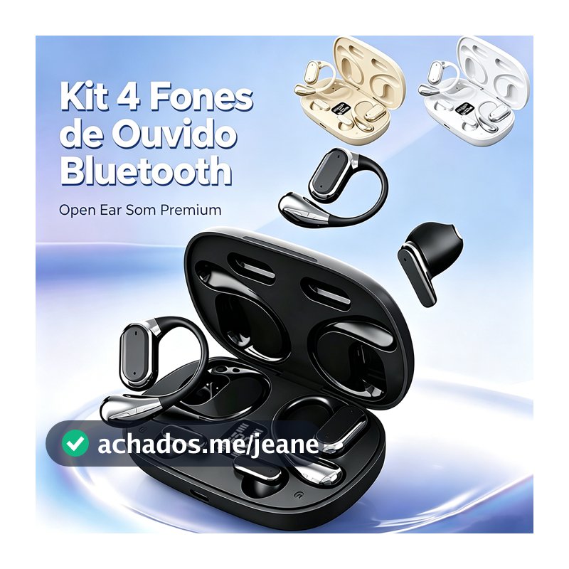 Kit 4 Fones De Ouvido Clipe De Orelha Bluetooth LED Display Inteligente On-Ear 5.4 uriculares TWS -B6