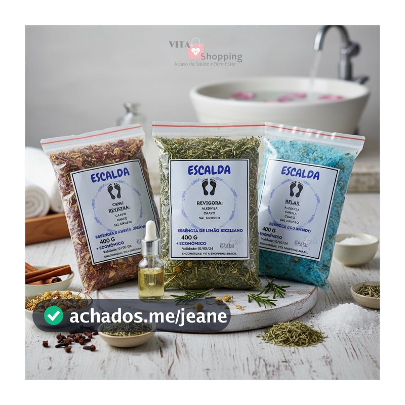 Escalda pés, Saúde dos pés, Kit Econômico - 1,2 kg - Efatá