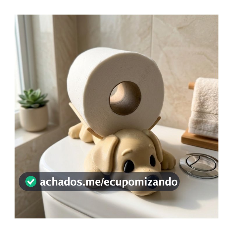 Suporte Papel Higiênico Cachorros Porta Assessórios de Banheiro Casa Presente Decoração