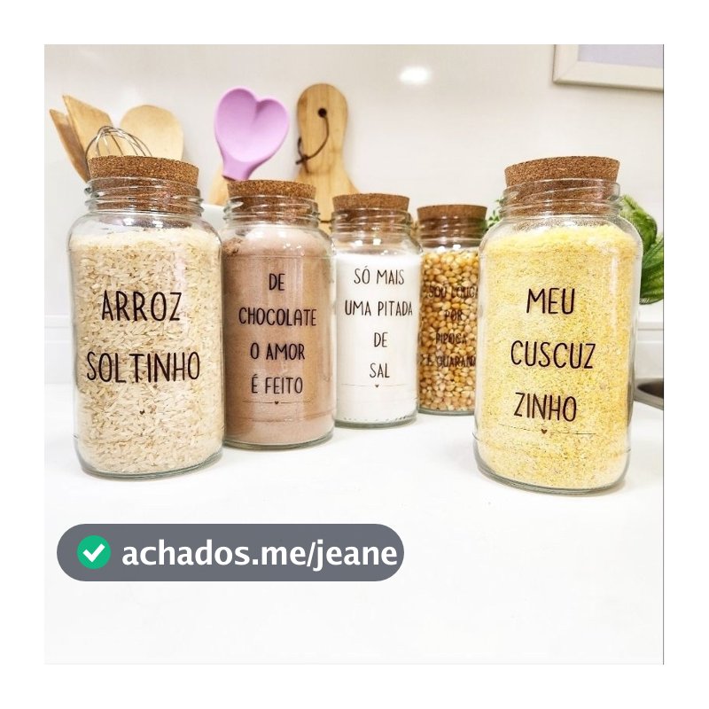 Potes de mantimentos com frases - potes para mantimentos