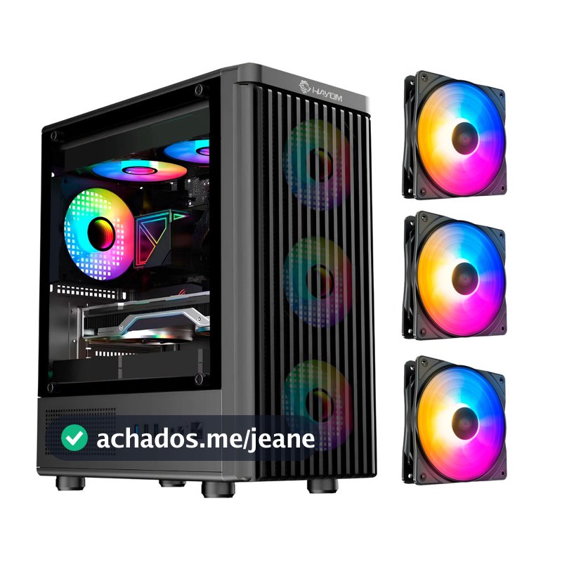 Gabinete Gamer GB1727 Com 3 Fans RGB Lateral Vidro Micro-ATX