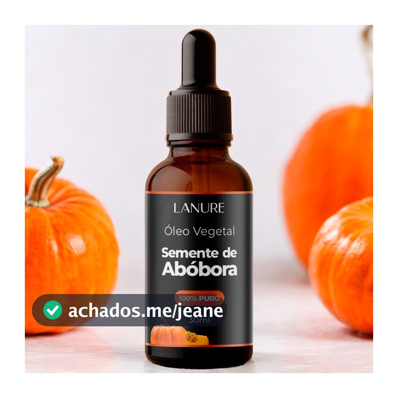 Óleo Vegetal Semente de Abóbora 100% Puro 30ml Lanure Cabelo e Imunidade Resultado Rápido