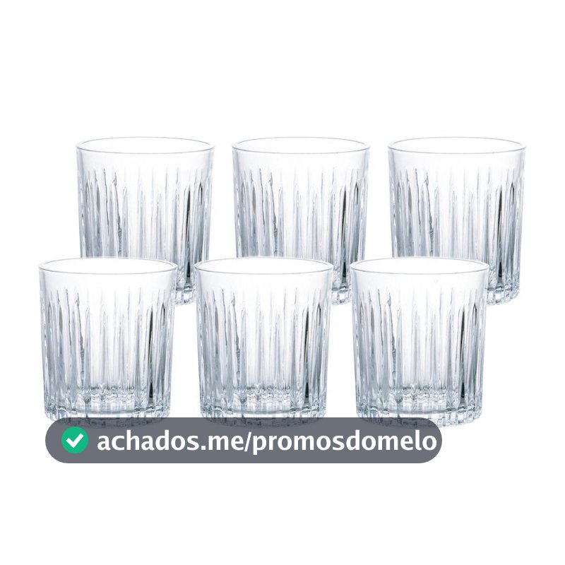 Jogo de Copos de Vidro Transparente 330ml 6 Peças Haus Concept Imperial
