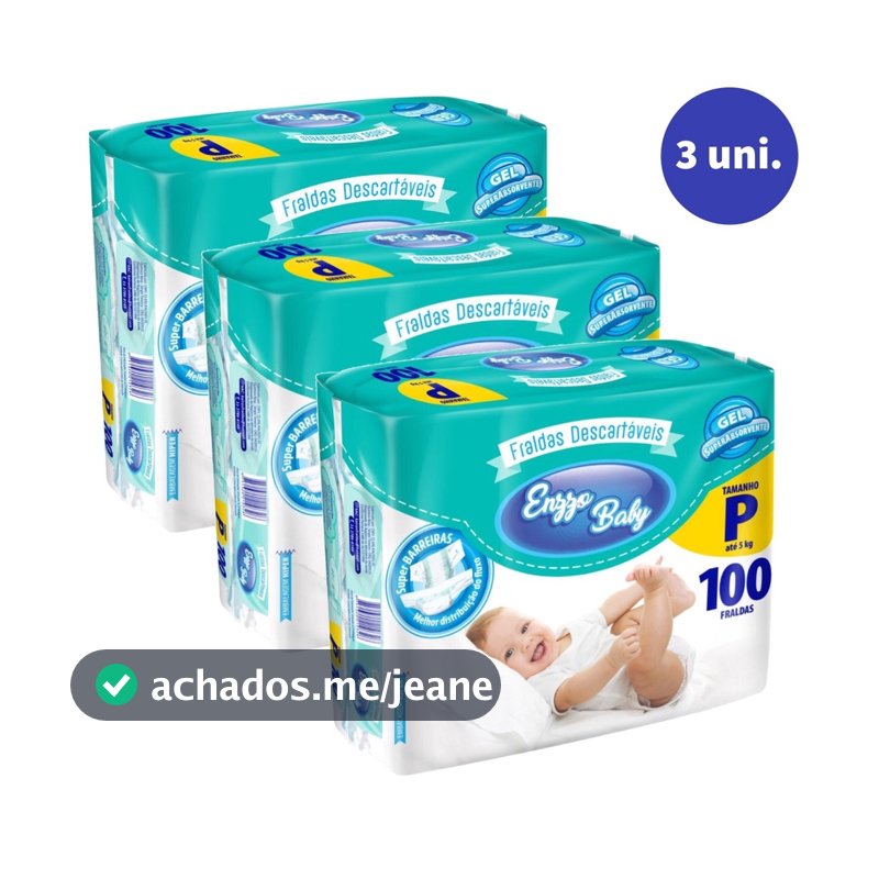 Kit com 3 Pacotes Fralda Descartável Infantil Baby Felt Plus Direto da Fábrica