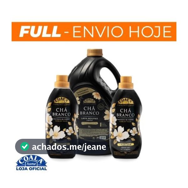 Kit Coala Laundry Chá Branco - 1 Lava Roupas 5l + 2 Amaciantes Concentrados 1L