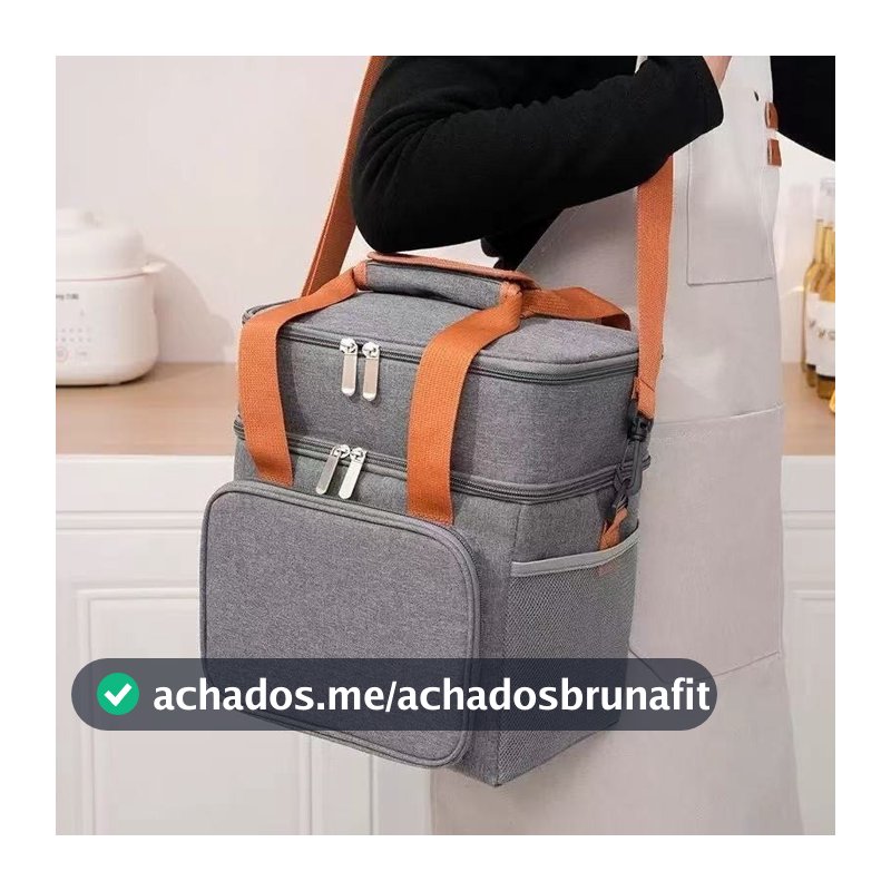 Bolsa Térmica 2 Compartimentos Com Alça De Mão E Lateral Isolamento Térmico Eficiente