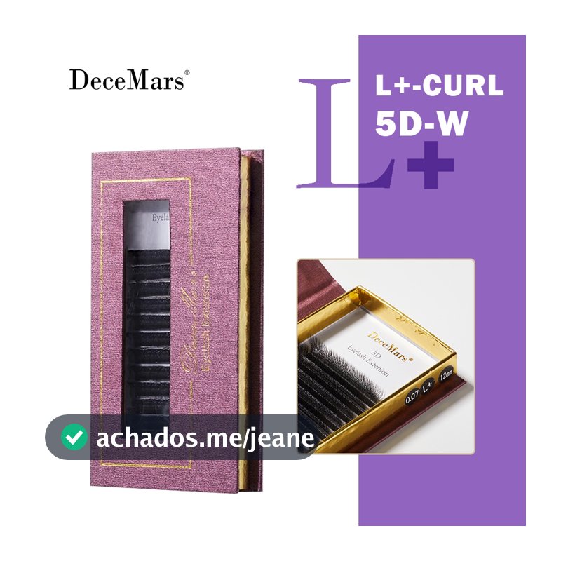 DeceMars L-Curl M 5D Extensão De Cílios 12 Linhas 0.07 Mm Preto