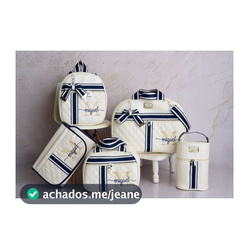 Kit Bolsa Maternidade Luxo 5 Peças Personalizadas com Nome