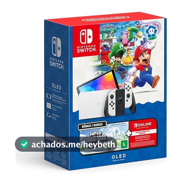Console Nintendo Switch Oled Nintendo Bundle Super Mario Bros Wonder -  3 Meses Nintendo Switch Online 64gb Branco