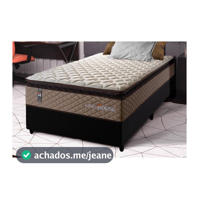Conjunto Cama Box Espuma Atlanta Bege Solteiro 96x203x62