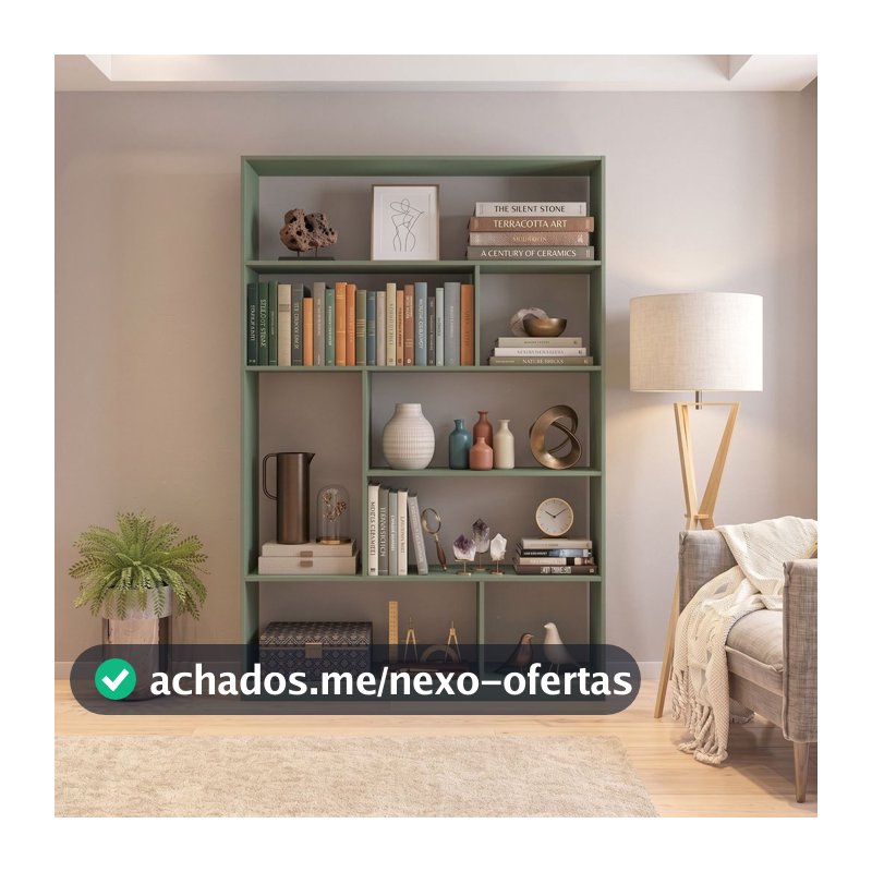 Estante de Livros 120 cm X 180 cm 4 Prateleiras Seattle Yescasa Verde Verde Bellagio