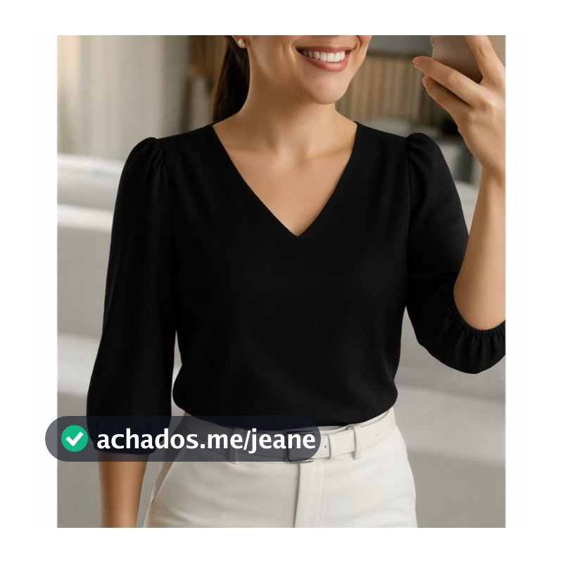 Blusa Feminina Novas Cores Modelo Social Manga 3/4 Moda Promoção Tendecia Tecido