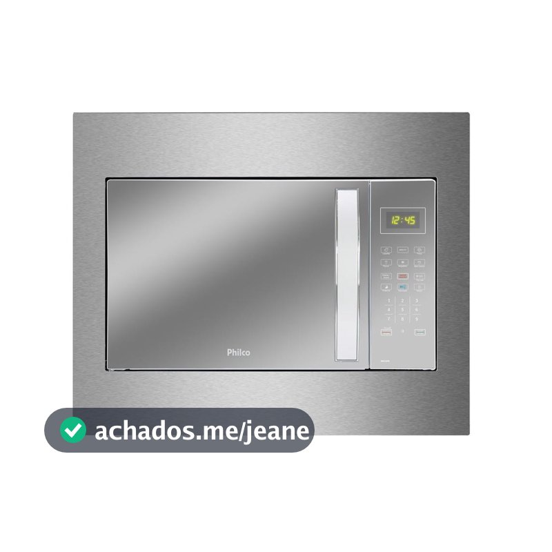 Micro-ondas de Embutir Philco 37 Litros Limpa Fácil 1400W Espelhado e Branco PMB37EB 127V