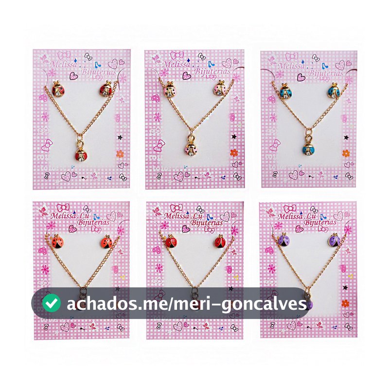 5 Kit Colar E Brinco  Infantil Menina Bijuteria Ideal Para Revenda Lembrancinha