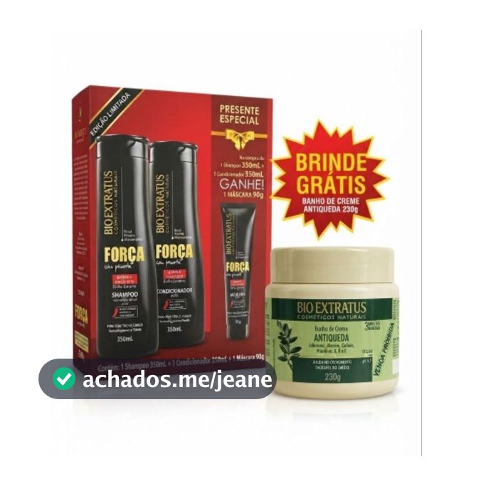 Kit Bio Extratus Força com Pimenta Shampoo Condicionador 350ml Ganhe Máscara 90g Crescimento Acelerado