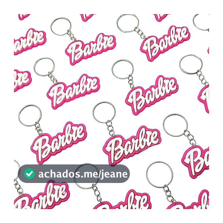 Chaveio  Nome Barbie 10un Lindo Lembrancinha Cheiroso Gliter Tema Aniversário Novo