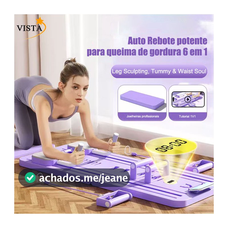 Prancha Multifuncional 9 em 1 para Pilates e Abdominal, Treino Completo, Dobrável e Portátil VISTA